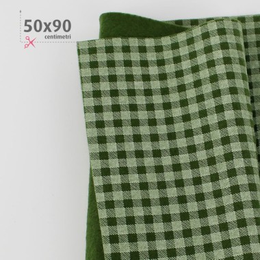 Soft Felt Printed 50X90 cm squares - olive green