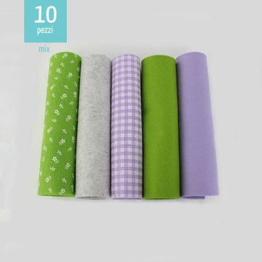 Kit d’épargne 10 tissu feutrine 20X30 cm Mix - Carrés &...