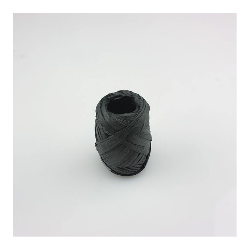 ÉCHEVEAU DE RAPHIA DE COULEUR NOIRE 5 mm x 10 mt