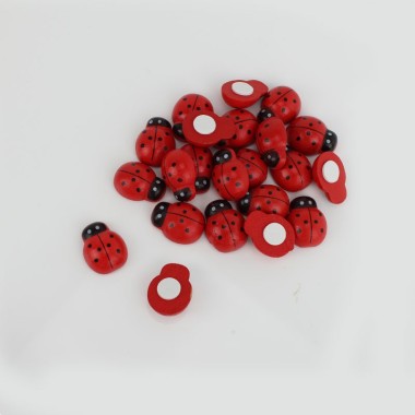 10 Wooden Ladybugs 2.5 cm - Red