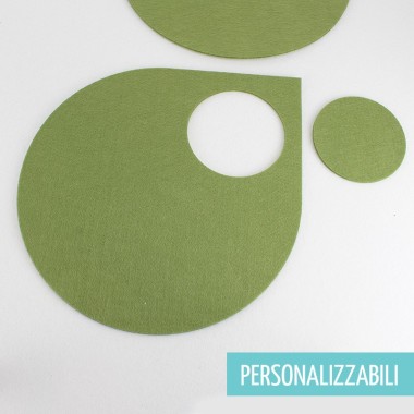 2 PLACEMATS + COASTERS IN FELT MODEL 13 - CUSTOMIZABLE