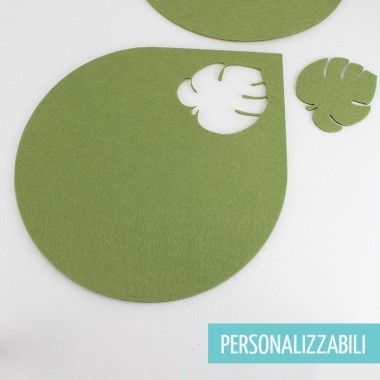 2 PLACEMATS + COASTERS IN FELT MODEL 14 - CUSTOMIZABLE