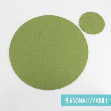 SET OF 2 PLACEMATS + 2 COASTERS IN FELT MOD 1 - CUSTOMIZABLE
