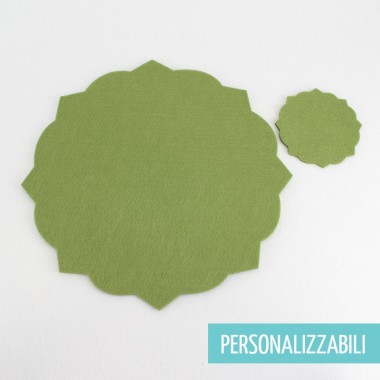 SET OF 2 PLACEMATS + 2 COASTERS IN FELT MOD 4 - CUSTOMIZABLE