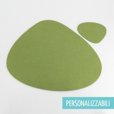 SET OF 2 PLACEMATS + 2 COASTERS IN FELT MOD 8 - CUSTOMIZABLE