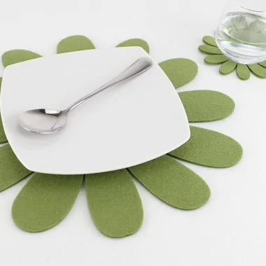 Set de 2 Manteles Individuales + 2 Posavasos In fieltro Mod 20 - Personalizable 2