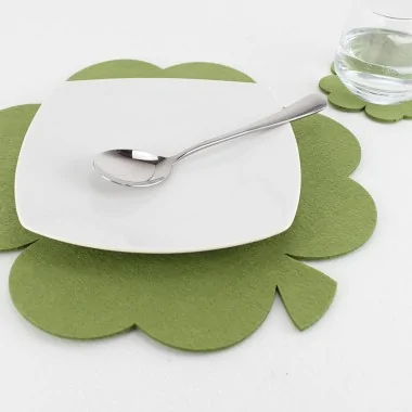Set de 2 Manteles Individuales + 2 Posavasos En fieltro Mod 18 - Personalizable 2