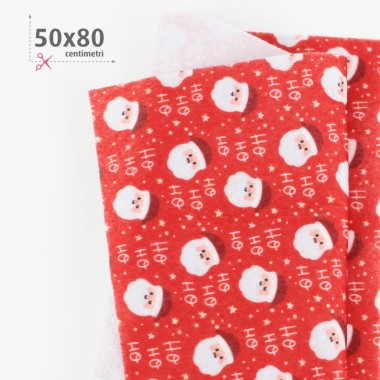 Christmas Printedsoft felt 50X80 cm Santa Claus - Red