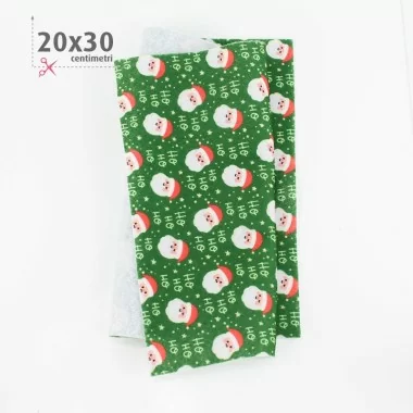 Felt Printed Christmas 20X30 Cm Santa Claus - Billiard Green