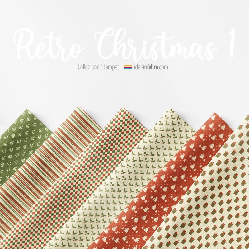 Retro Weihnachten I bastelfilz oder Filzstoff Panel Mod.6