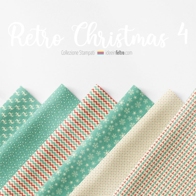 Bastelfilz oder Filzstoff Retro Christmas Iv Mod.4 Panel