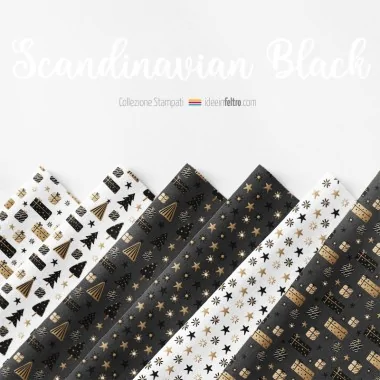 Scandinavian Christmas Black felt or soft felt panel mod.3 2