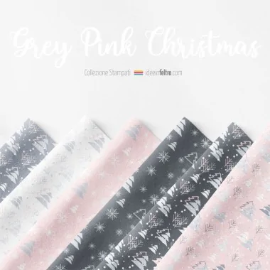 Paneel in bastelfilz oder filzstoff Grey Pink Christmas mod.2 2