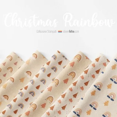 Pannello in feltro o pannolenci Christmas Rainbow mod.5 2