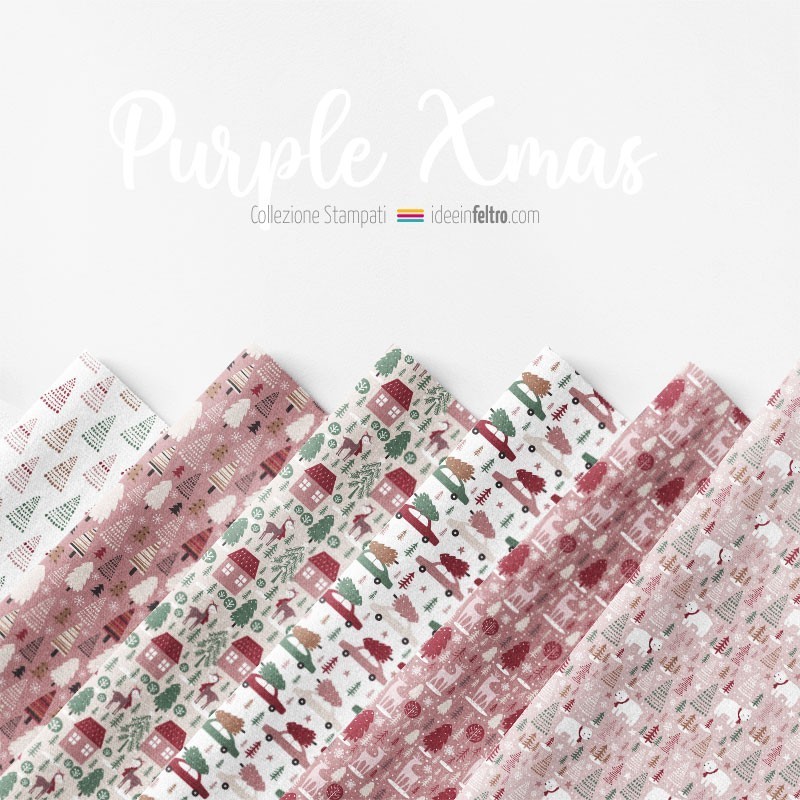 Panel Purple Xmas Mod.1 fieltro o tela de fieltro