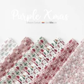 Pannello in feltro o pannolenci purple xmas mod. 5 certificato EN 71-3|IDEEINFELTRO.COM