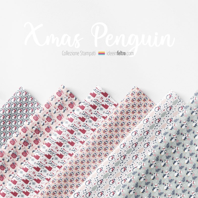Felt or soft felt panel Xmas Penguin Mod.1