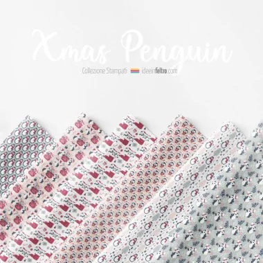 Panel Xmas Penguin fieltro o tela de fieltro mod.6 2