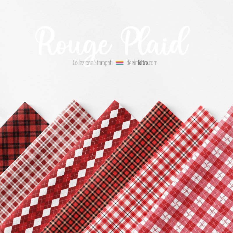 Bastelfilz oder Filzstoff Rouge Plaid Mod.3 Panel