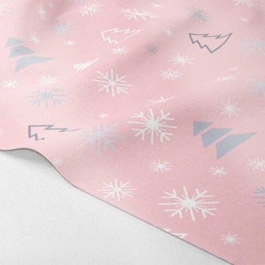 Panel in felt or soft felt Grey Pink Christmas mod.4