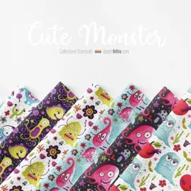 Vilt Paneel Of Dun Vilt Schattig Monster Mod.1