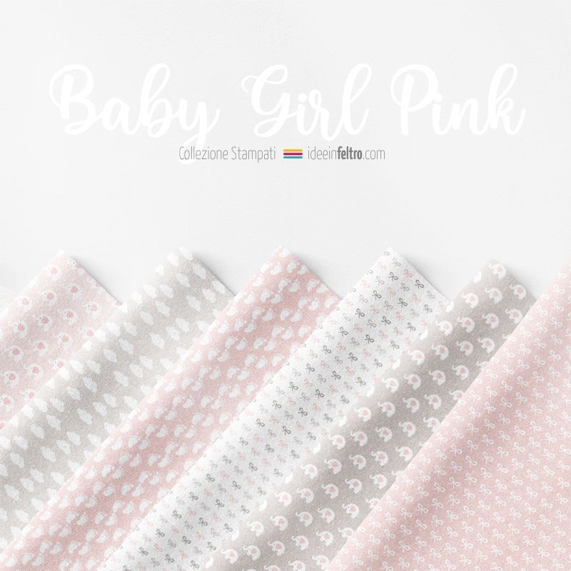 Panneau En feutrine Ou tissu feutrine Bébé Fille Rose Mod.2