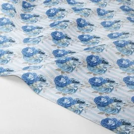 Blauw gebloemd vilt of dun vilt paneel mod.4
