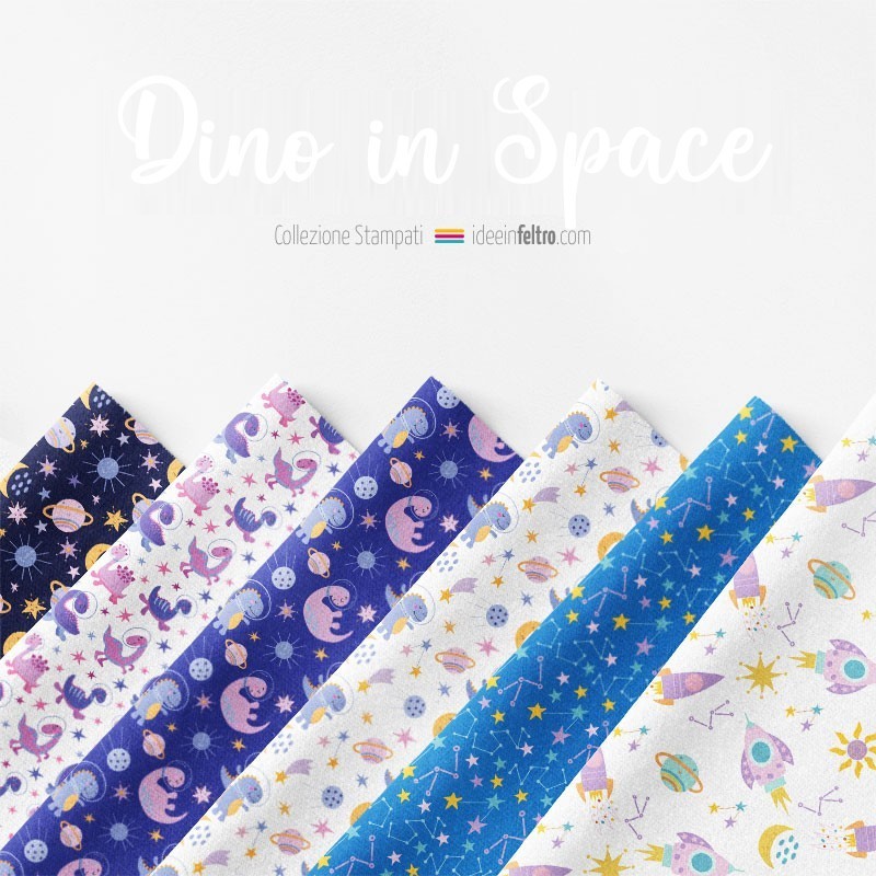 Pannello in feltro o pannolenci dino in space mod. 4 certificato EN 71-3|IDEEINFELTRO.COM