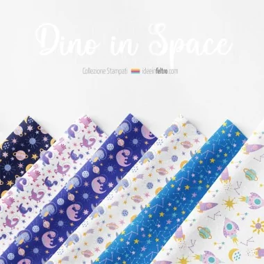 Pannello in feltro o pannolenci Dino in Space mod.5 2