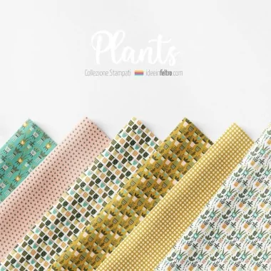 Panel in felt or soft felt Plants mod.4 2