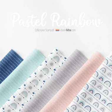 Panneau en feutrine ou tissu feutrine Pastel Rainbow mod.6 2