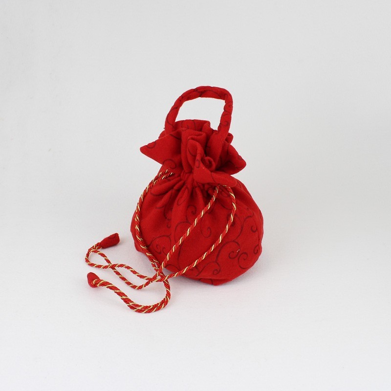 SAC AVEC BASE EN MOLLETON DÉCORÉ - ROUGE