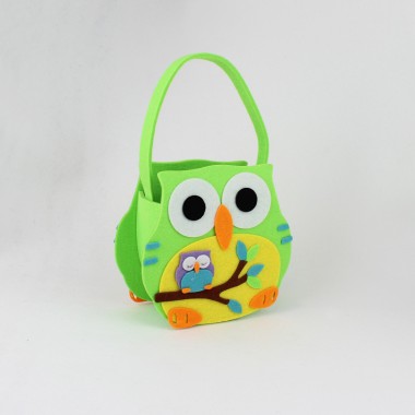 Owl felt Bag - Acid Green