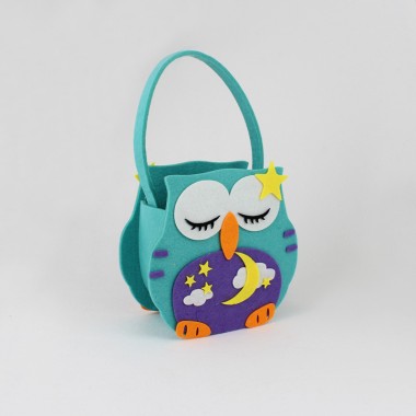 Owl felt Bag - Turquoise