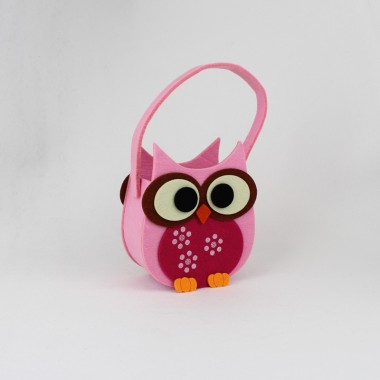 Bolso de mano Owl fieltro - Rosa