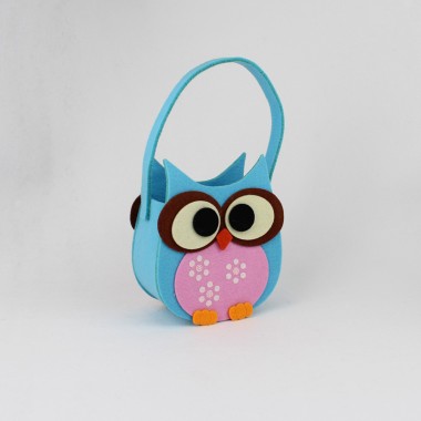Owl felt Handbag - Turquoise