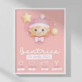 BABY MÄDCHEN BILD - PERSONALISIERT - MÄDCHEN