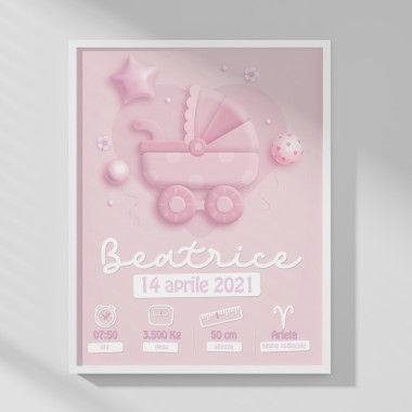 BABY BIRTH PICTURE - CUSTOMIZED - WHEELCHAIR