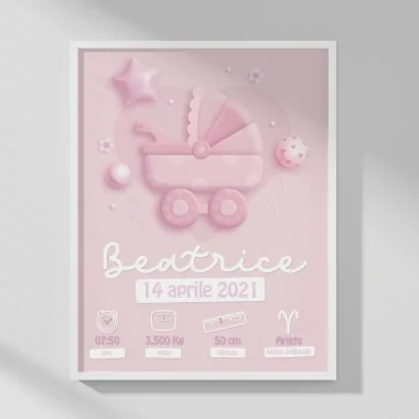 PHOTO BÉBÉ FILLE - PERSONNALISÉ - LANDAU