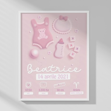 BABY BIRTH PICTURE - CUSTOMIZED - BIRTH DECORATIONS