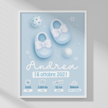 BABY BIRTH PICTURE - PERSONALIZED - SHOES