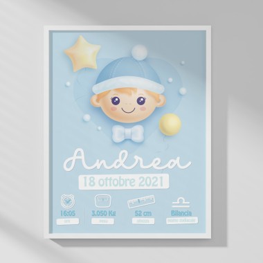BABY BIRTH PICTURE - PERSONALIZED - BABY