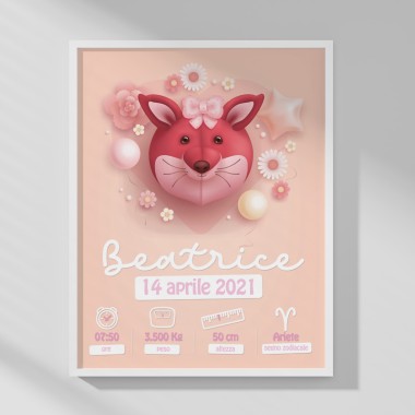 BABY GIRL PICTURE - PERSONALIZED - FOX