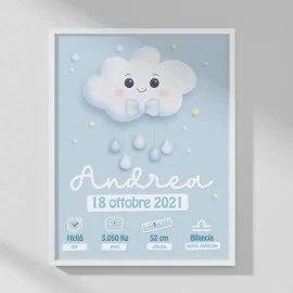 PHOTO DE NAISSANCE DE BÉBÉ - PERSONNALISÉ - NUVOLA