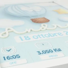 Cuadro Bebé Niña - Personalizado - Globo Aerostático - Mod.7|IDEEINFELTRO.COM