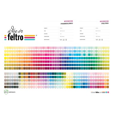 Colour chart soft felt 1 mm digital printing 519 colours