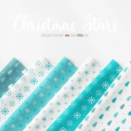 Panel in bastelfilz O Filzstoff Weihnachtssterne Mod.5