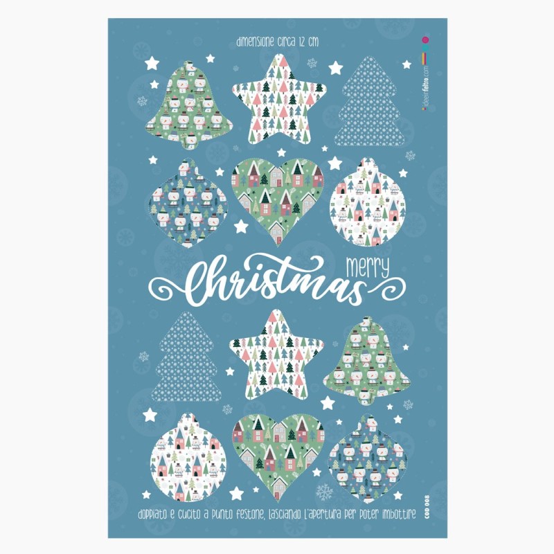 Christmas Balls In soft felt "Let'S Snowmen" 008 Certificate EN 71-3
