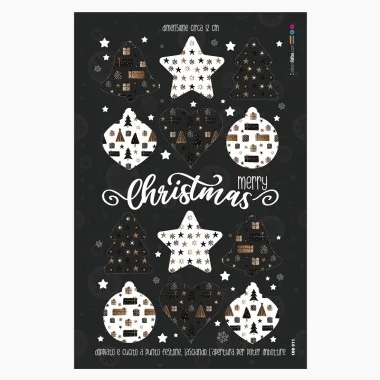 Christmas baubles in soft felt "Christmas Black" 011 Certificate EN 71-3 2