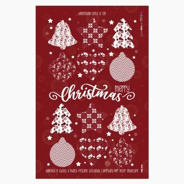 Noël Imprimétissu feutrine 20X30 cm Étoiles et Branches - Vert Sauge|IDEEINFELTRO.COM 2